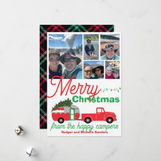 Lycklig Camper RV-turnéers julfoton Julkort