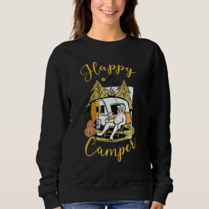 Lycklig Camper Rv Van Camping som säger Lycklig Ca T Shirt