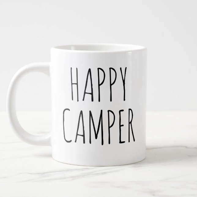 "Lycklig Camper" Simple Modern Farmhouse Jumbo Mugg (Vänster)