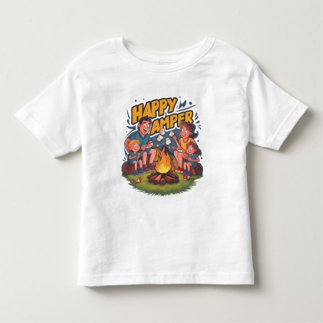 Lycklig Camper Småbarn T-shirt (2) (Framsida)