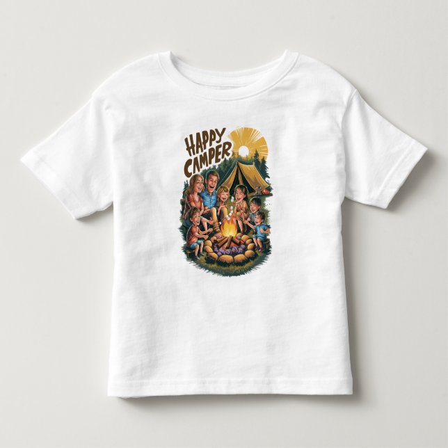 Lycklig Camper Småbarn T-shirt (6) (Framsida)