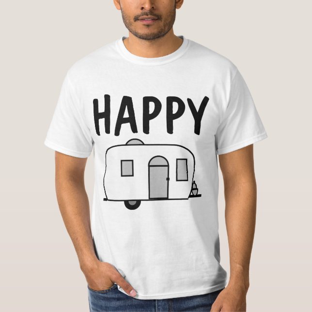 Lycklig Camper T-Shirts, CAMPING Tröja (Framsida)