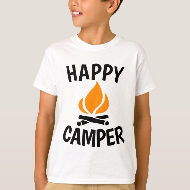 LYCKLIG CAMPER, T-shirts för camping (Framsida)