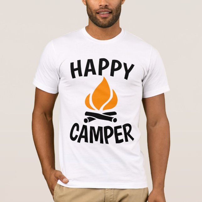LYCKLIG CAMPER, T-shirts för camping (Framsida)