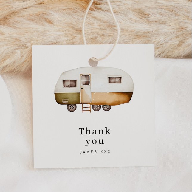Lycklig Camper Tack Gåvor Etiketter (Skapare uppladdad)