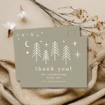 Lycklig Camper Tack Vykort<br><div class="desc">Vi presenterar vår beundransvärda babyduschdesign i Lycklig, perfekt för att fira att din lilla dyster kom. Den här charmerande designen har ett särskilt campingtema, komplett med illustrationer av träd, måne och stjärnor. Oavsett om du planerar en utomhusmatad babydusch eller bara kärlek i campingestesien är vår "Lycklig Camper"-design säker på att...</div>