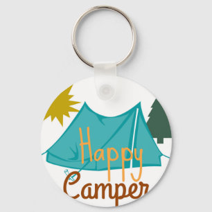 Lycklig Camper Tält utomhus Nyckelring