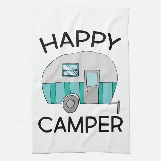 Lycklig Camper-tecken Kökshandduk (Vertikal)