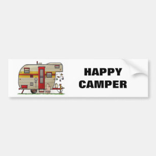 Lycklig Camper Trailer Bildekal