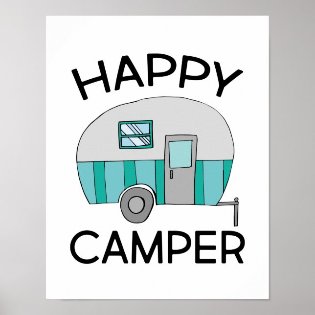 Lycklig Camper Trailer Poster (Framsidan)