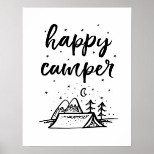Lycklig Camper-ungarna skriver ut svart och vit de Poster