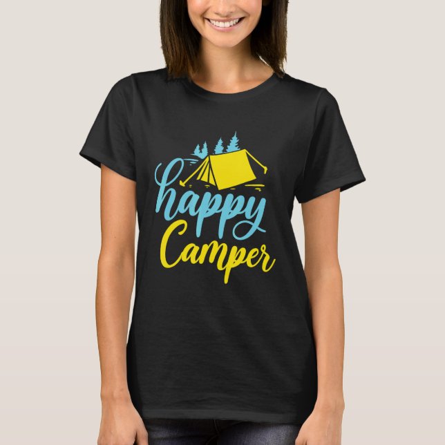 Lycklig Camper utomhuslåsning utomhus T Shirt (Framsida)