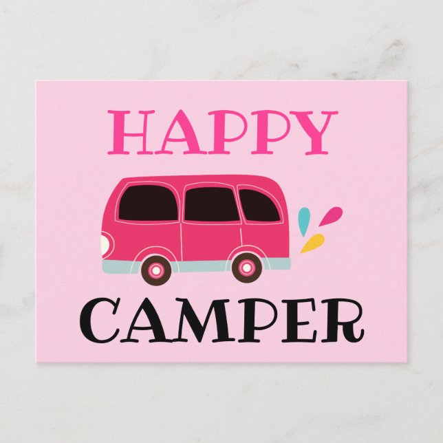 Lycklig Camper Van Vykort (Framsida)