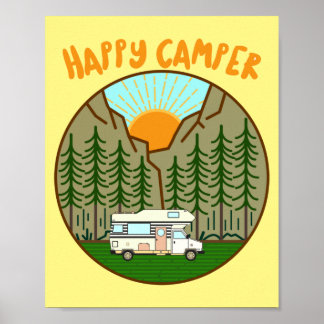 Lycklig camper - Vanlife-grafik #7 Poster