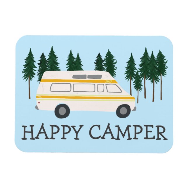 LYCKLIG CAMPER Vanlife RVing Motorhome Träd Magnet (Horisontell)
