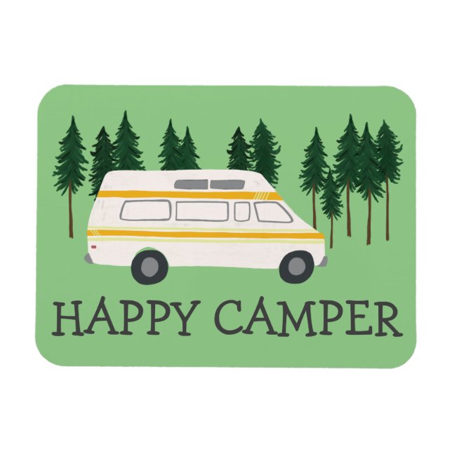LYCKLIG CAMPER Vanlife RVing Motorhome Träd Magnet (Horisontell)