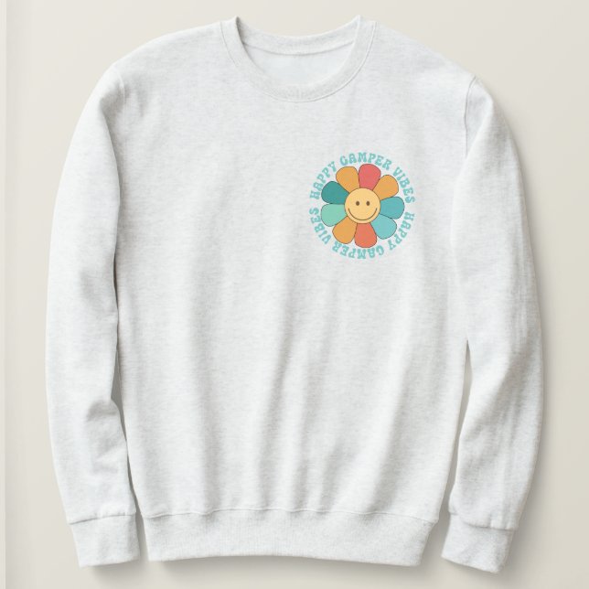 Lycklig Camper Vibes Sweatshirt T Shirt (Design framsida)