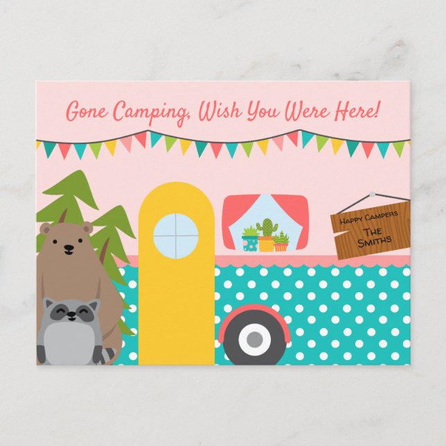 Lycklig Camper Vykort (Framsida)