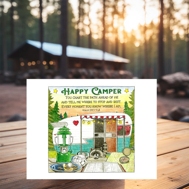 Lycklig Camper-vykort för inspiration Vykort (Skapare uppladdad)