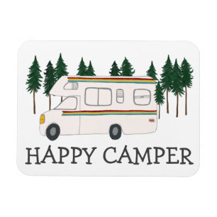 LYCKLIG CAMPER Whimsical Retro RV Motorhome Träd Magnet
