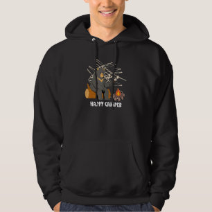 Lycklig Camper with Black Bear Rosting Marshmallow Hoodie