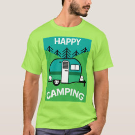 Lycklig Campers | Caravaner | Camper Dekorativ kud T Shirt