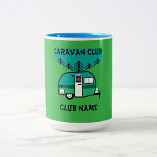 Lycklig Campers Caravanning Funny Caravans Två-Tonad Mugg