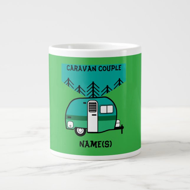 Lycklig Campers Caravanning Funny Caravans Two-Ton Jumbo Mugg (Framsidan)