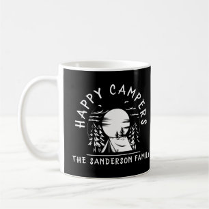 Lycklig Campers Family Namn Camping Resa Black Kaffemugg