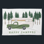 LYCKLIG CAMPERS Lastbil Camping RVing Träd Forest Kökshandduk<br><div class="desc">LYCKLIG KAMPER! Jag skulle hellre vara RV! Du då? Kolla in den här söta lastbil-kamerahandduken och kolla i min butik efter mer överensstämmande saker som t.ex. skjortor, magneter, nyckelkedjor, kuddar, klistermärken och så vidare. Och naturligtvis mer RV, kampervan, motorhem och camping saker också. Anpassa mugg med ett namn, en egen...</div>