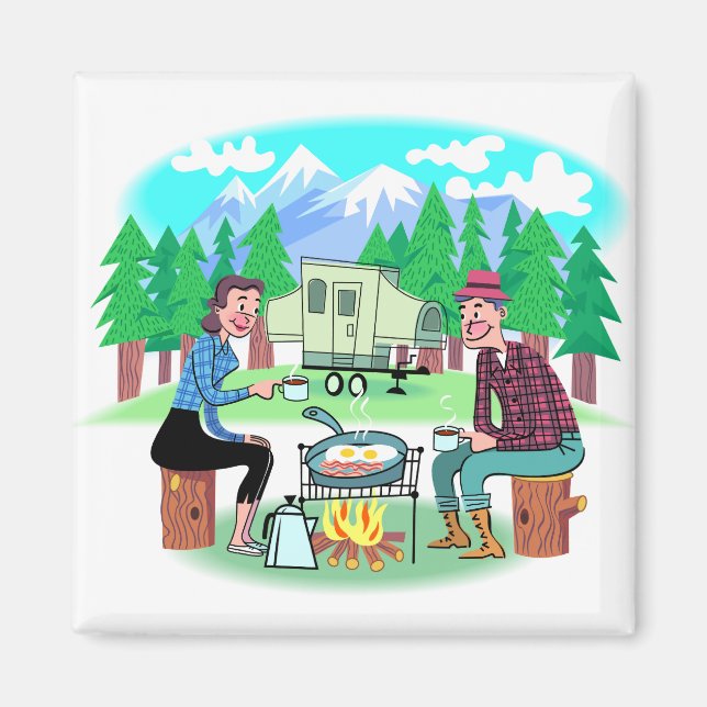 Lycklig Campers Magnet (Framsidan)