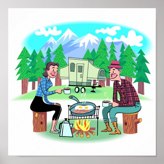 Lycklig Campers Poster (Framsidan)