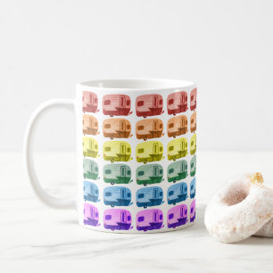 Lycklig Campers Rainbow Trailers Watercolor RVs Kaffemugg