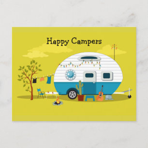 Lycklig Campers Trailer Vykort