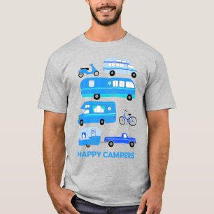 LYCKLIG CAMPERS Vintage Retro Trailer RV Vanlife T Shirt