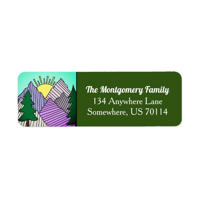 Lycklig Campers Wilderness Adress Returadress Etikett (Framsidan)