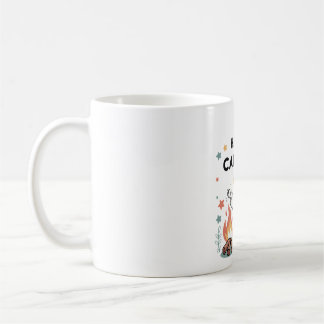 Lycklig Camping Raccoon, Cute Campfire Tecknad Kaffemugg