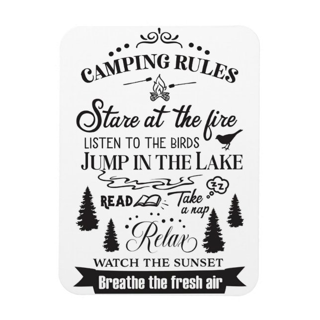 Lycklig Camping Regler Magnet (Vertikal)