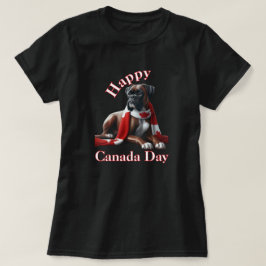Lycklig Canada Day Boxer Hund T Shirt