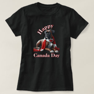Lycklig Canada Day Boxer Hund T Shirt