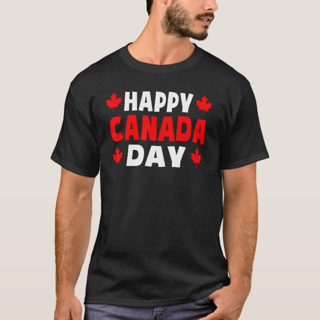 Lycklig Canada Day Cute Maple Löv Kanada Day Manar T Shirt (Framsida)