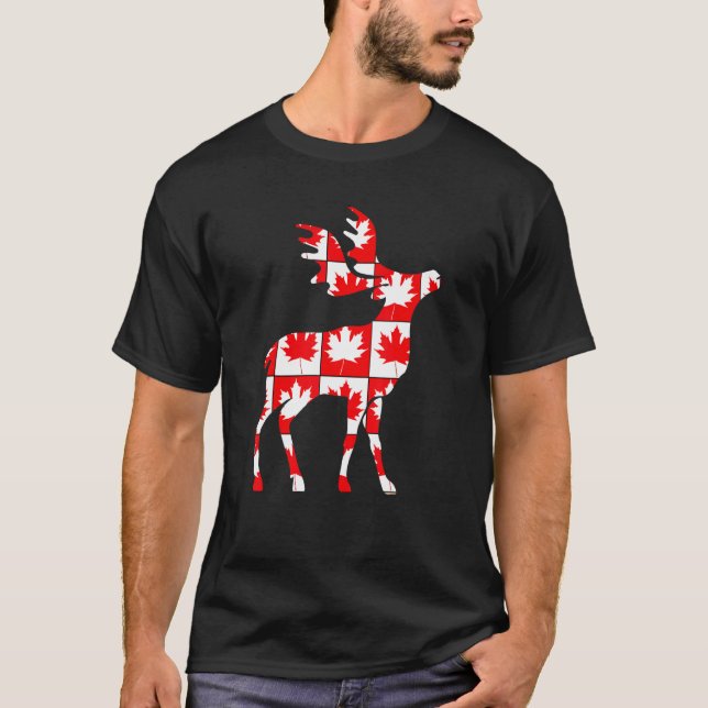 Lycklig Canada Day Elk Canada Funny T Shirt (Framsida)