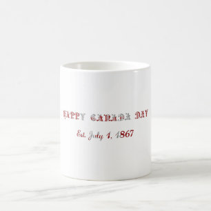 Lycklig Canada Day Est. 1 juli 1867 Typografi Kaffemugg