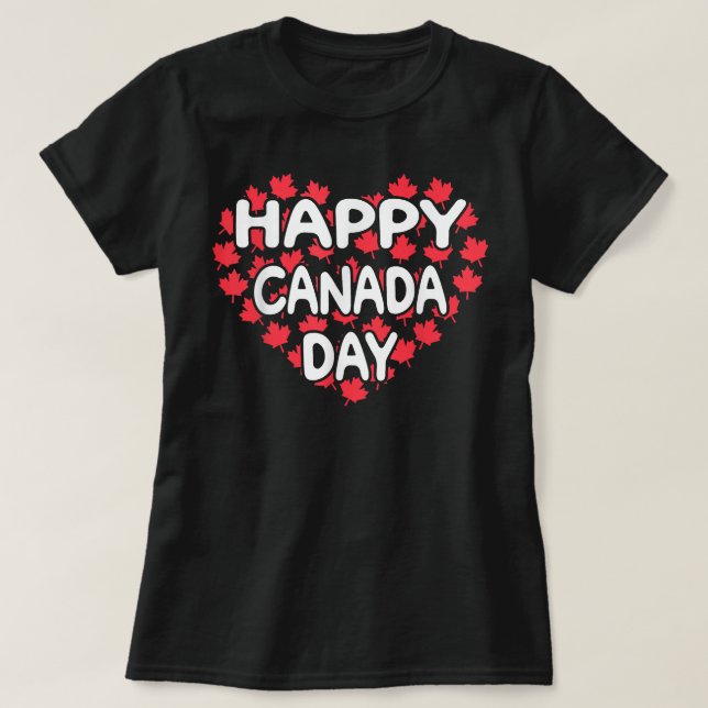 Lycklig Canada Day Funny Canadian Flagga Canada Pr T Shirt (Design framsida)