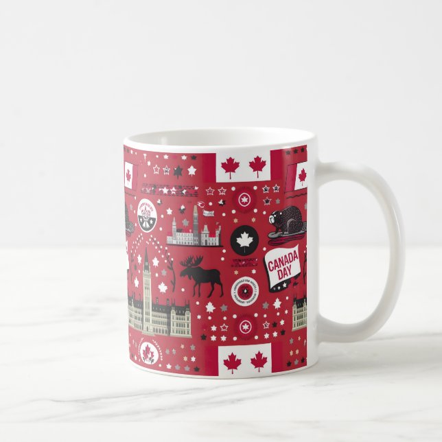 Lycklig Canada Day Gift Idea Kaffemugg (Höger)