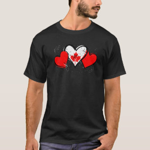 Lycklig Canada Day Heart Flagga Kanada Canadian Ma T Shirt