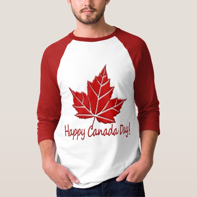 Lycklig Canada Day Jersey Canada Souvenir Shirt Tee (Framsida)