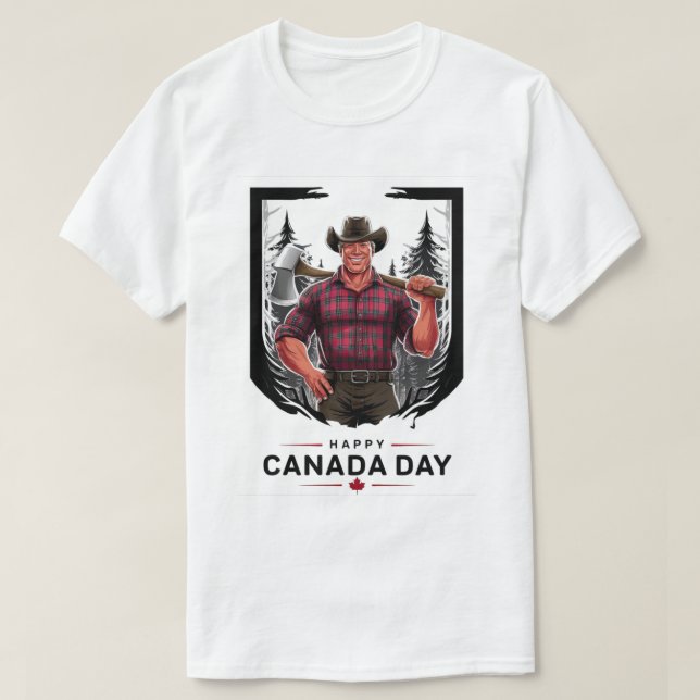 Lycklig Canada Day Lumberjack T Shirt (Design framsida)
