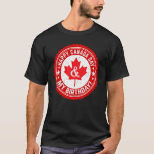 Lycklig Canada Day My Birthday Maple Löv Canadian  T Shirt