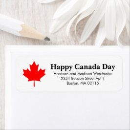 Lycklig Canada Day Red maple löv returadress Etikett